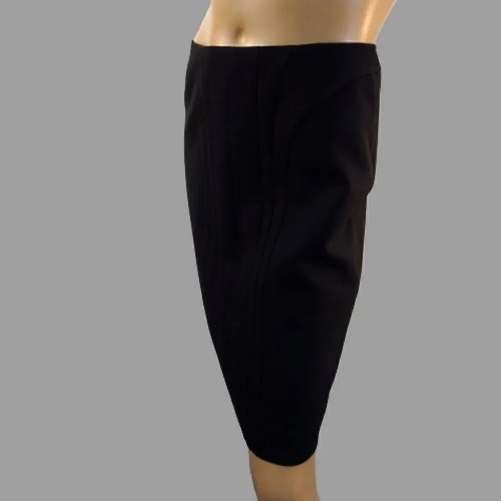 BOSS by Hugo Boss VILADI Pencil Skirt Black Size 4 Decorative Seams Front